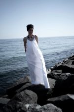 Elegant hemp dress, maxi, optical white - Image 2
