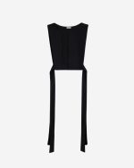 Collar-vest in organic cotton poplin, black