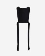 Collar-vest in organic cotton poplin, black - Image 3