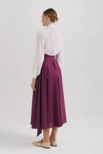 Elegant cotton veil shirt, midi, white - Image 3