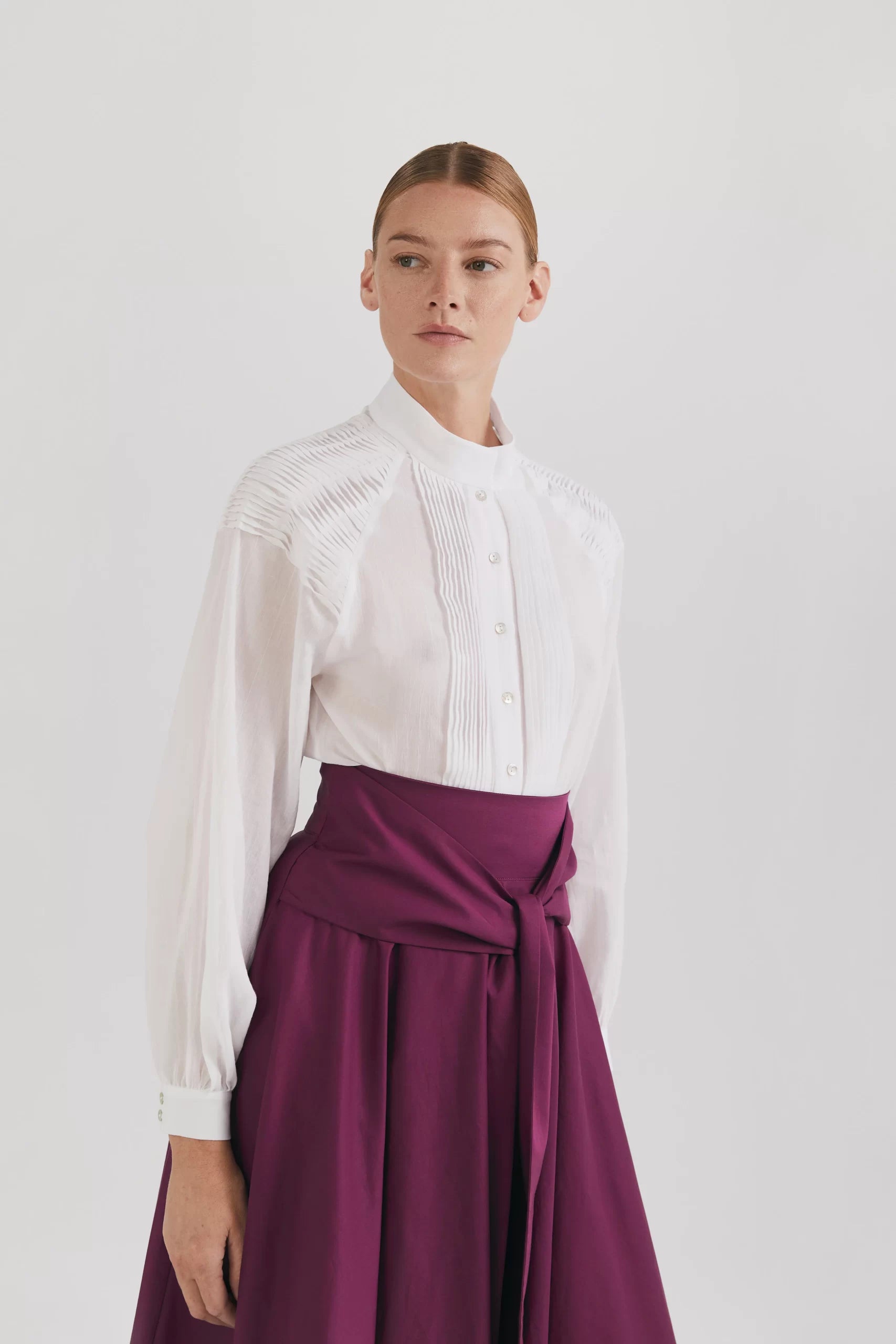 Ipanomi-AW23-product-49-scaled-1.jpg Elegant cotton veil shirt, midi, white - Image 1