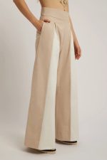 Elegant long beige cotton twill trousers - Image 2