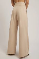 Elegant long beige cotton twill trousers - Image 3