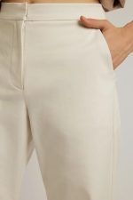 Elegant long white cotton twill trousers - Image 3