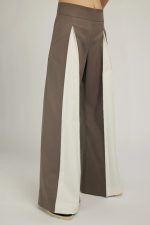 Elegant long beige cotton twill trousers - Image 2