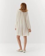 Cotton summer jumpsuit, wide, ivory - Image 3