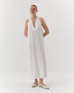 Cool white cotton canvas beach dress - Image 2