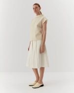 Structured cotton top, midi, white - Image 2