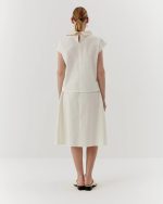Structured cotton top, midi, white - Image 3