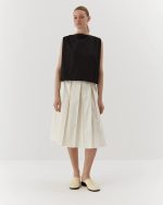 Top with special design in organic cotton, midi, black