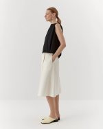 Top with special design in organic cotton, midi, black - Image 3