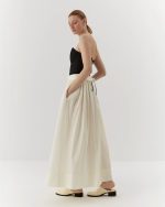 Minimalist organic cotton midi corset, black - Image 2