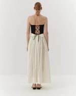 Minimalist organic cotton midi corset, black - Image 4