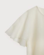 Elegant crop top with merino wool cape, ivory - Image 3