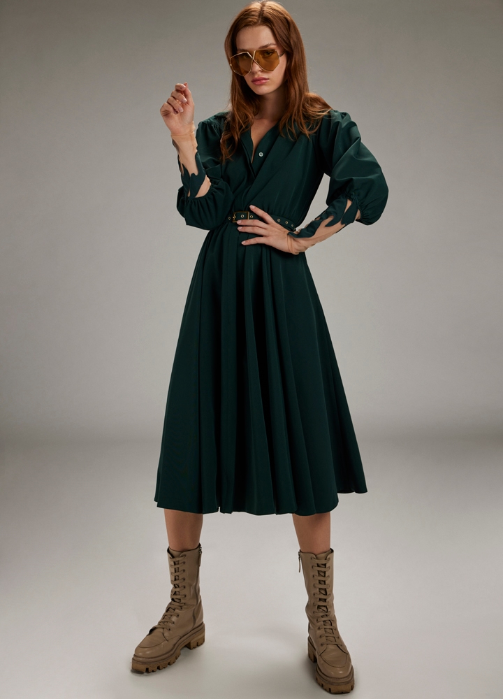 ac-fw23-azalea_dress_2_.jpg Azalea Dress Dark Green - Image 1