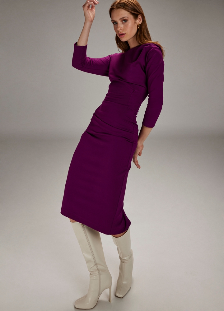 ac_fw23_luster_dress__1_.jpg Luster Dress Dark Fuchsia - Image 1