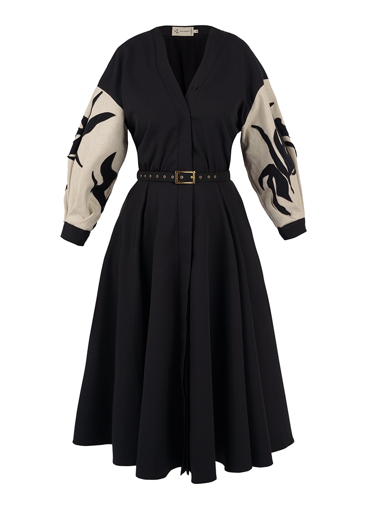 ac_lugano_dress_beige_and_black__3_.jpg Lugano Dress Beige & Black - Image 1