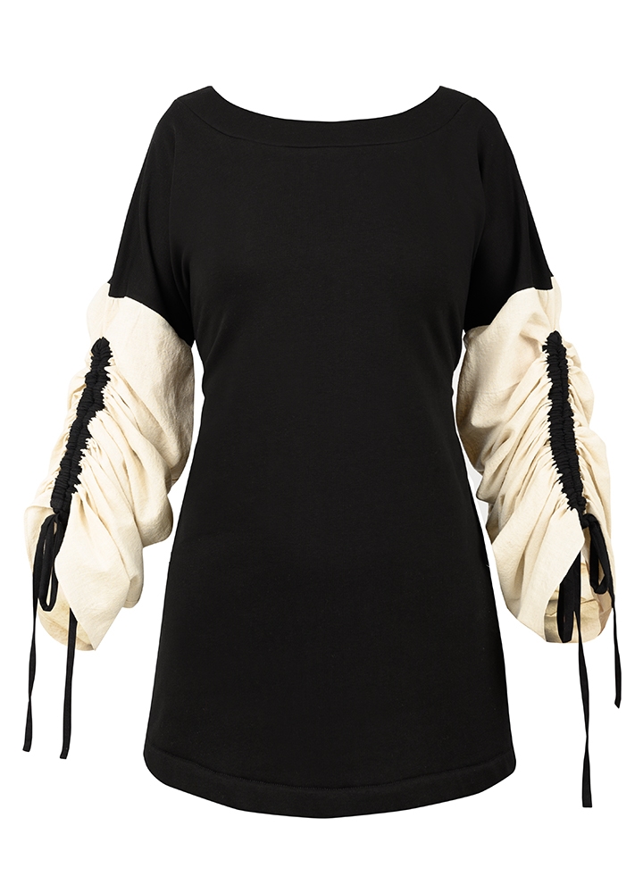 cls0383_2.jpg Ambra Dress Black & Beige - Image 1