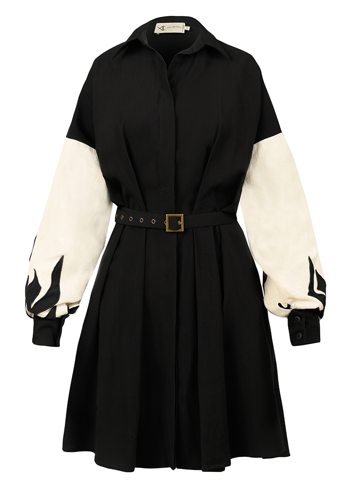 cls0399.jpg Avril Dress Black & Beige - Image 1