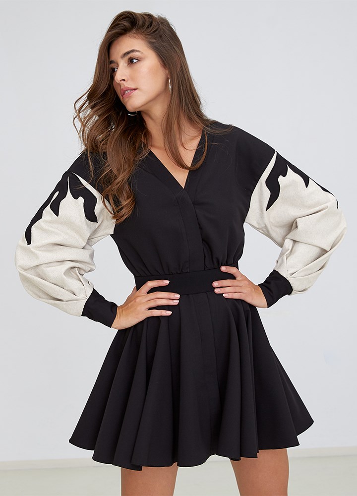 george___19.09.207636.jpg Posy Dress Beige & Black - Image 1