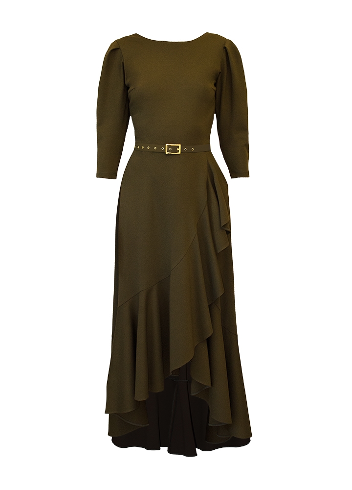 foto:Catalina Cosma Hamburg Dress Khaki Green - Image 1