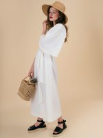 Kimono made of hemp and cotton, white