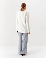 Elegant oversized linen jacket, long, white - Image 4