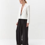 Elegant oversized hemp jacket, short, white