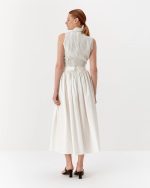 Organic cotton casual skirt, long, white - Image 3