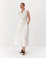 Organic cotton casual skirt, long, white