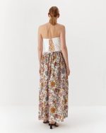 Minimalist corset in organic cotton, midi, white - Image 4
