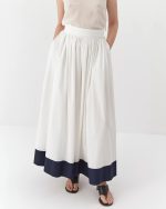 Organic cotton casual skirt, long, white - Image 4