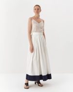 Organic cotton casual skirt, long, white - Image 2