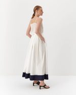 Organic cotton casual skirt, long, white - Image 3