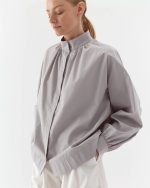 Elegant organic cotton shirt, light gray - Image 3