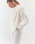 Elegant white organic cotton shirt - Image 4