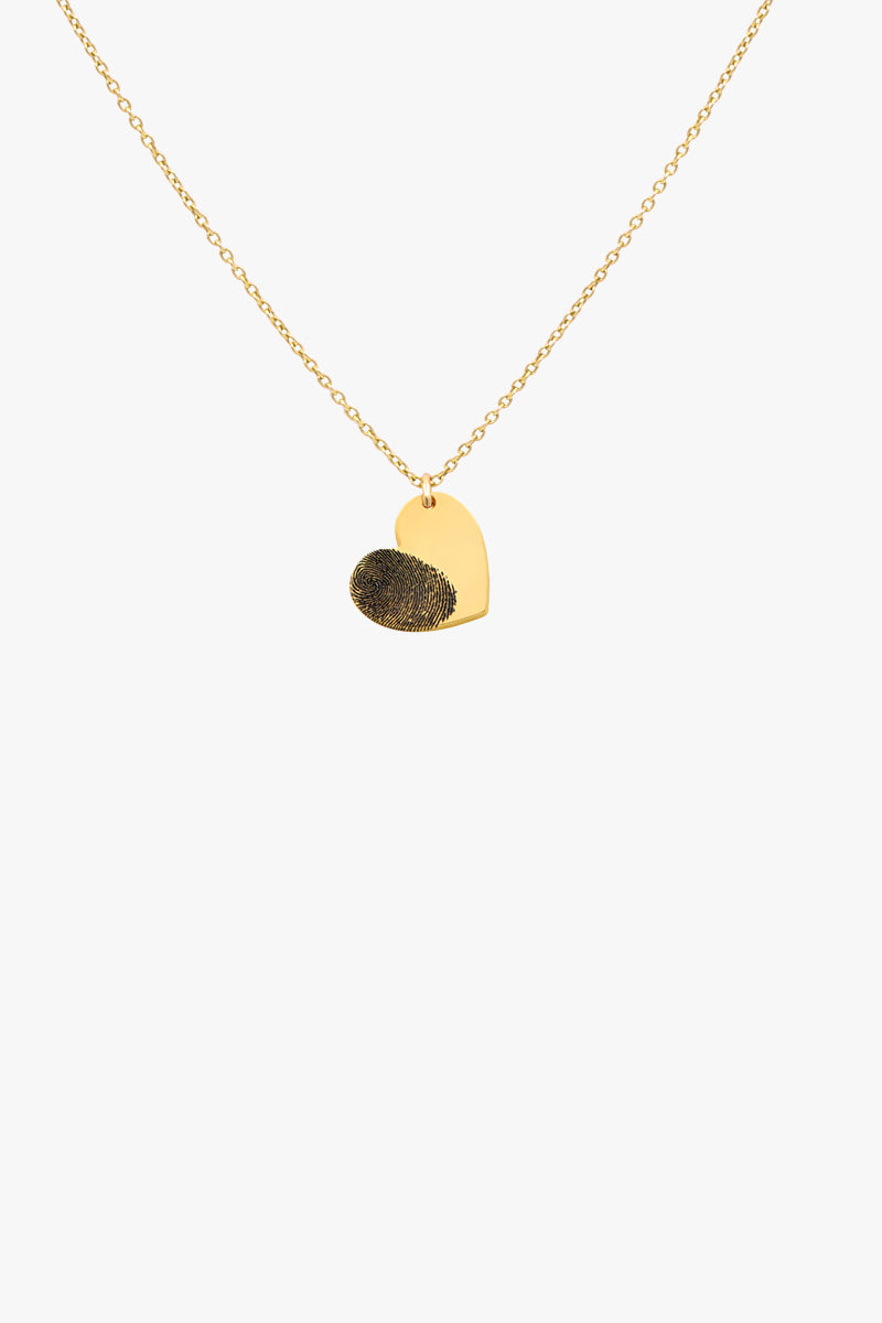 Coliersmallheartwithfingerprint.jpg Little Heart Necklace With Imprint - Image 1