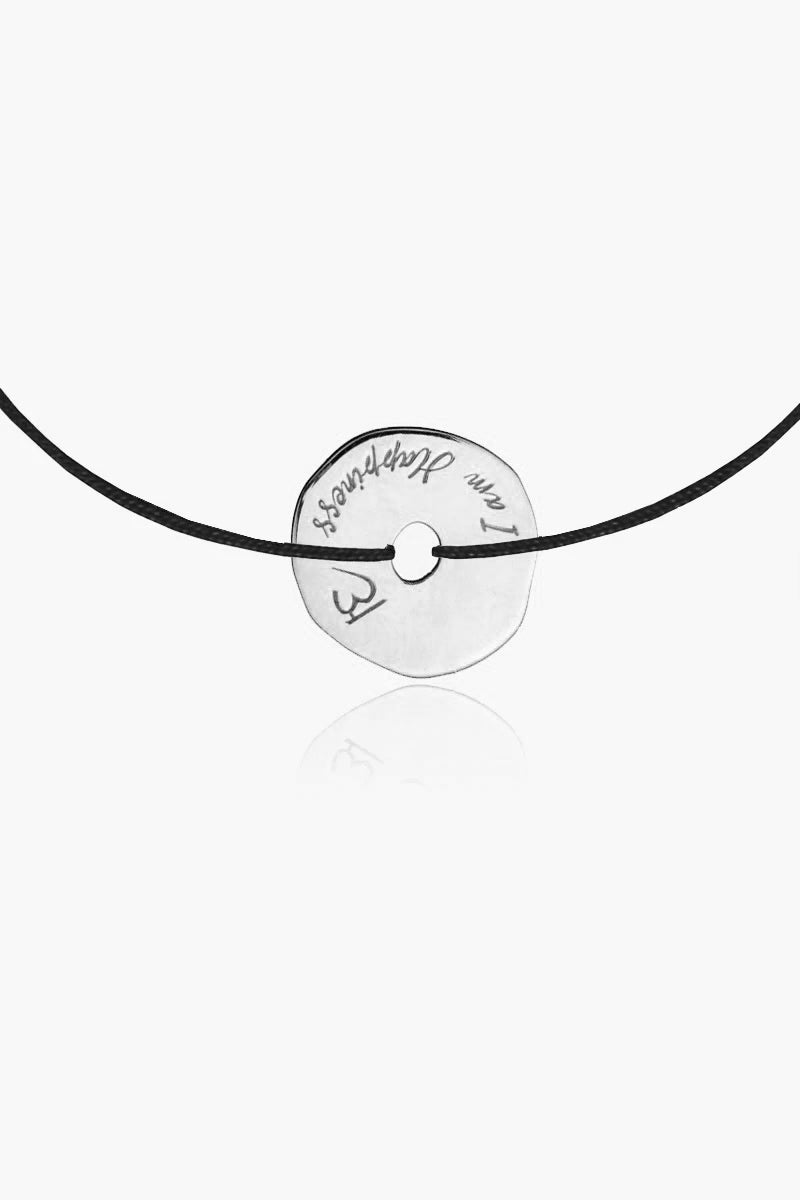 IamhappinessbrataraAg.jpg Mantra I Am Happiness Silver Bracelet - Image 1