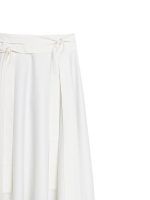 Elegant Italian wool skirt with cords, white - Image 2