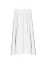 Elegant Italian wool skirt with cords, white - Image 4