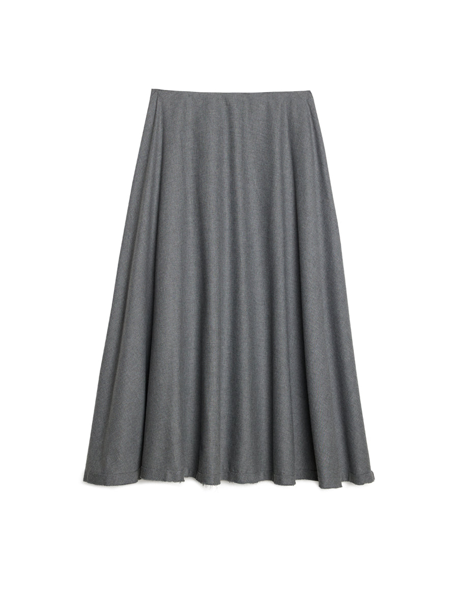 Ipanomi8dec5458.jpg Cotton flannel office skirt, midi, gray - Image 1