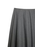 Cotton flannel office skirt, midi, gray - Image 2