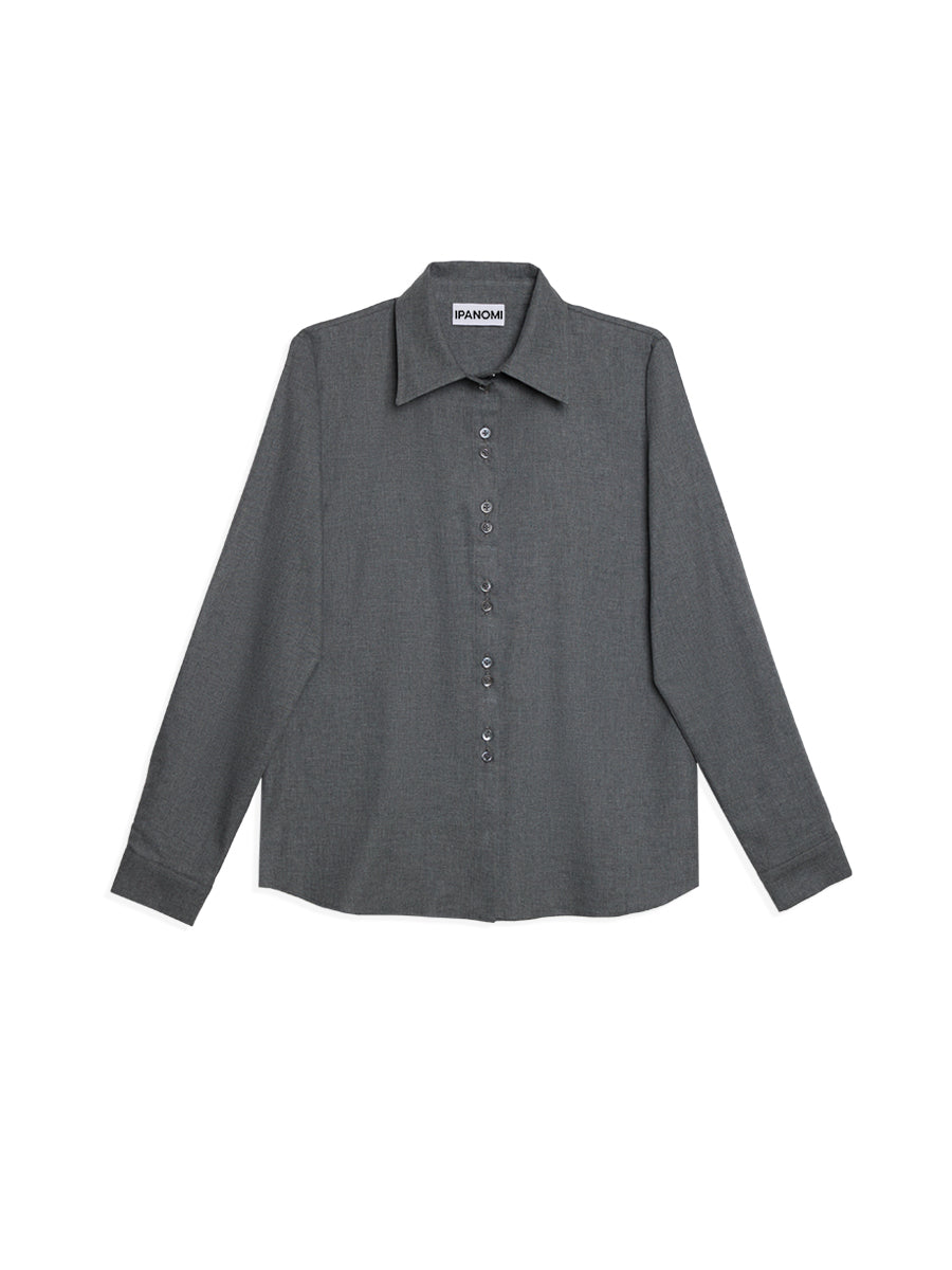 Ipanomi8dec5482.jpg Casual cotton flannel shirt, gray - Image 1
