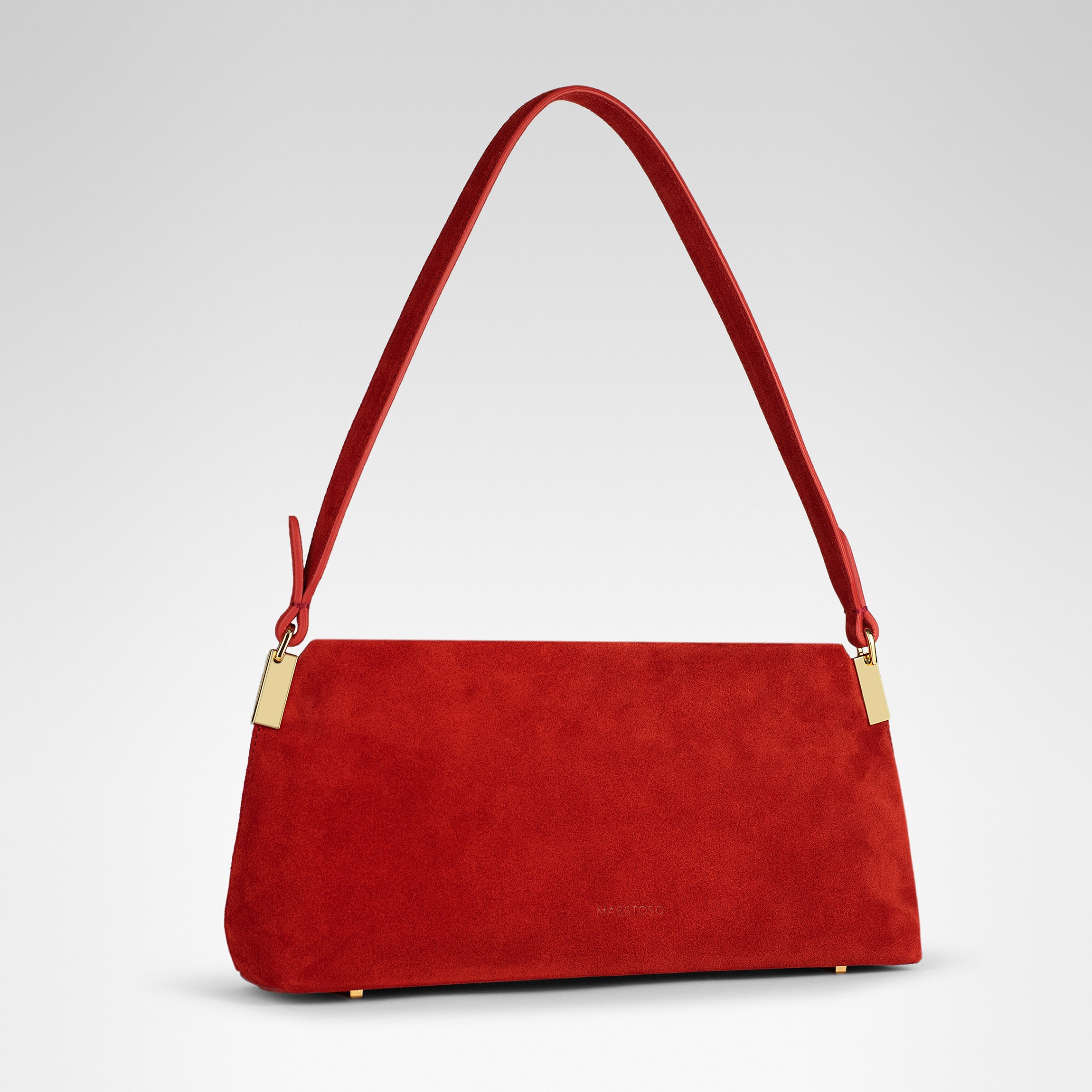 MaestosoAuroraBaguetteRedSuede_87c2c45b-4598-43d6-bff8-a80d8df871fa.jpg Aurora Baguette - Red Suede - Image 1