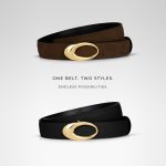 INFINITY REVERSIBLE BELT - CHOCOLATE SUEDE - Image 3