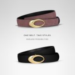INFINITY REVERSIBLE BELT - ROSE BROWN SUEDE - Image 2