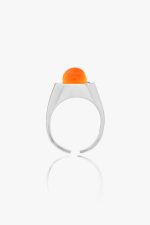 Neon Pearl Signet Orange Ring - Image 2