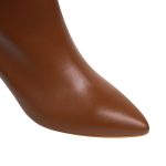 Milla Brown Leather Boots, Under Knee - Image 5