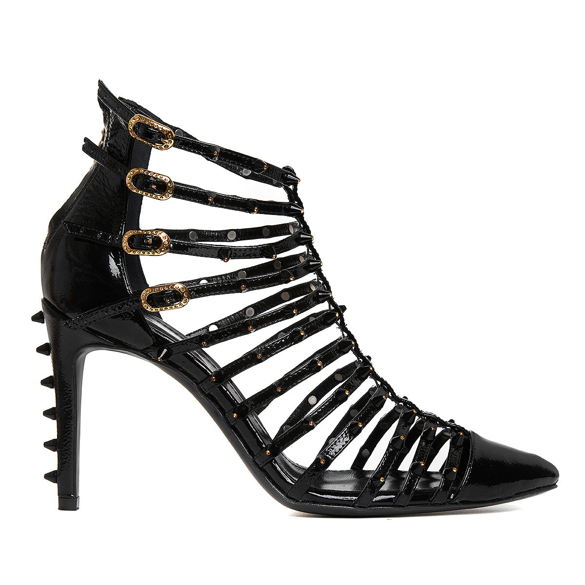 DSC01397.jpg SO PUNK Black Patent Leather Booties - Image 1