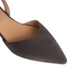 Alice V-Cut Grey Suede Slingback Flats - Image 5
